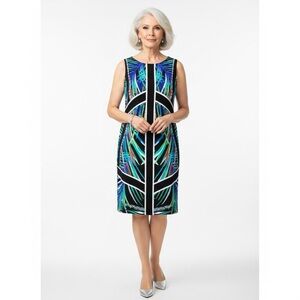 Nicole Miller Multicolored Palm Print midi Dress